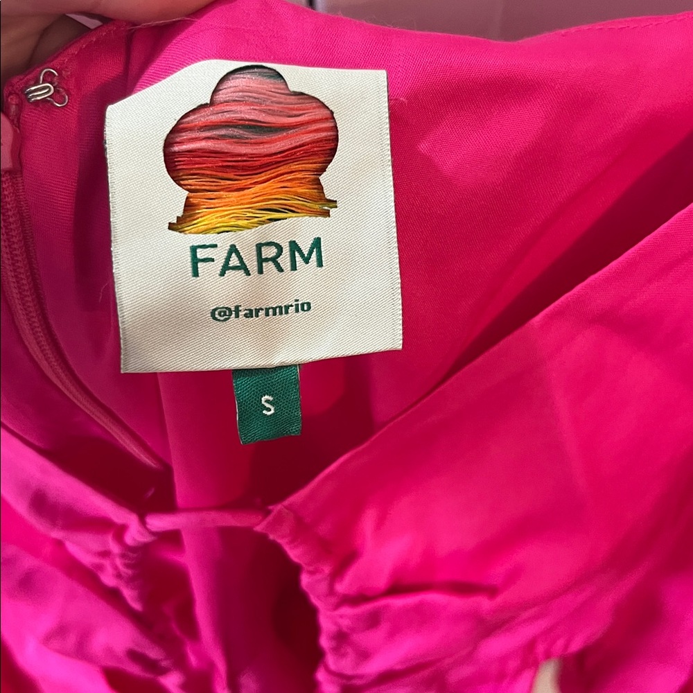 Farm Rio pink cutout long sleeve midi dress size small - Picture 5 of 8